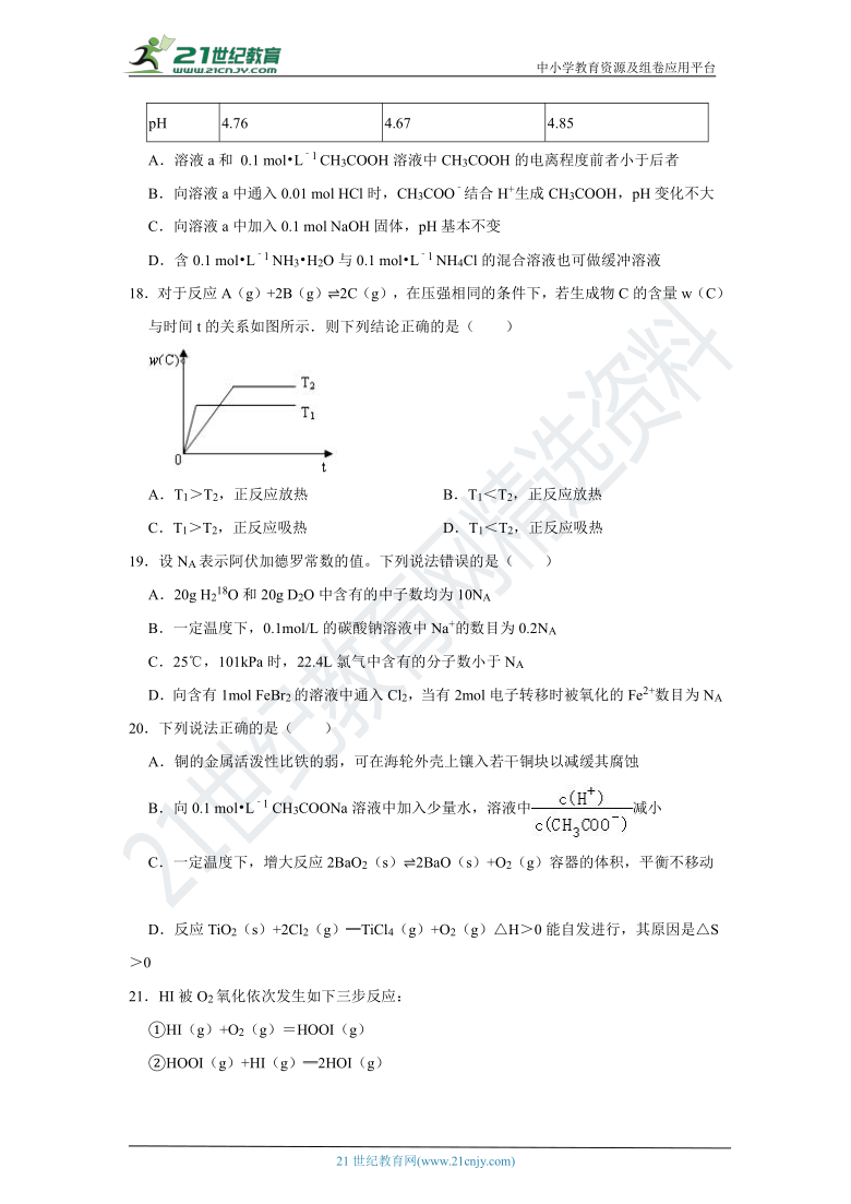 2021年浙江省新高考化学全真模拟卷（含解析）