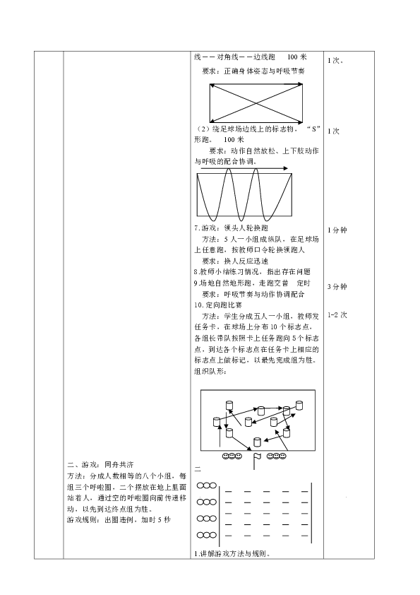 四年级体育教案 - 耐久跑    全国通用