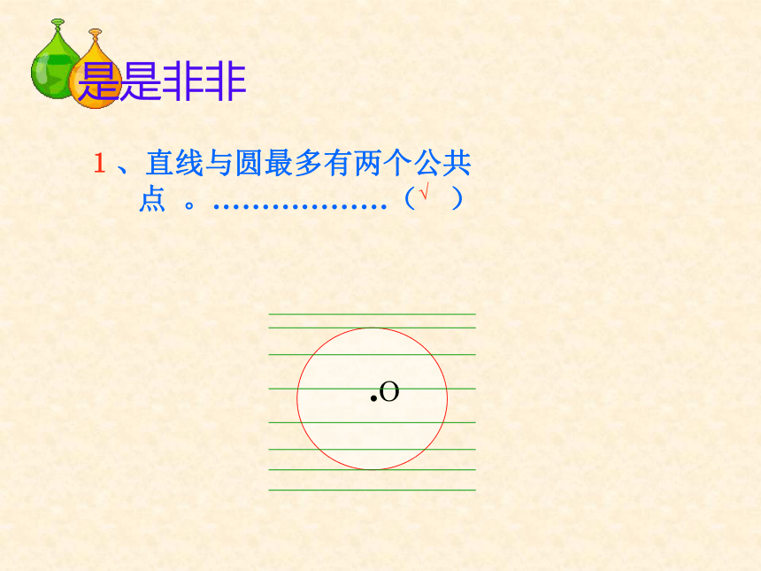 河北省平泉县第四中学人教版九年级数学上册课件：24.2.2直线和圆的位置关系（共29张PPT）