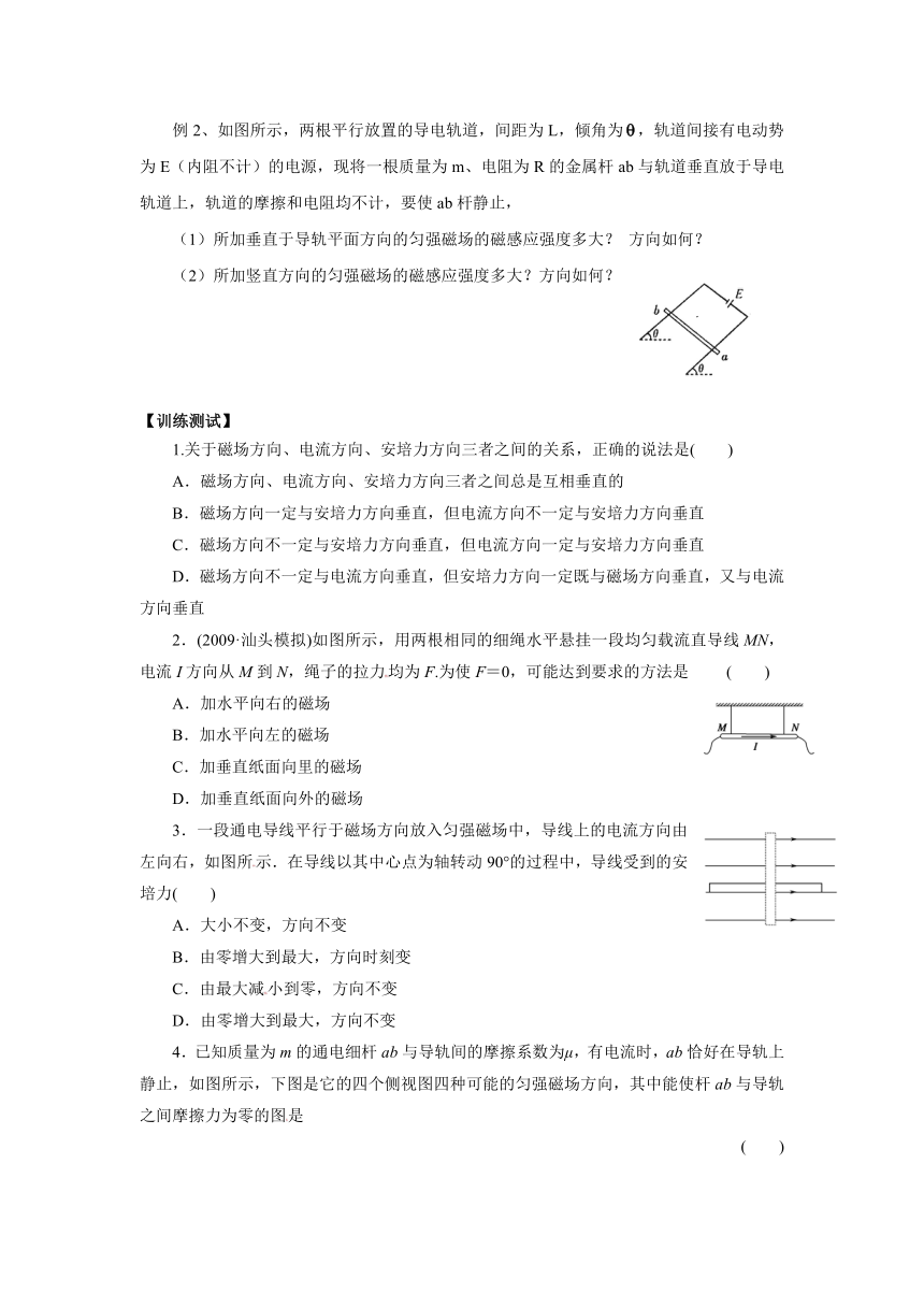 物理3-1学案（3.4通电导线在磁场中受到的力）