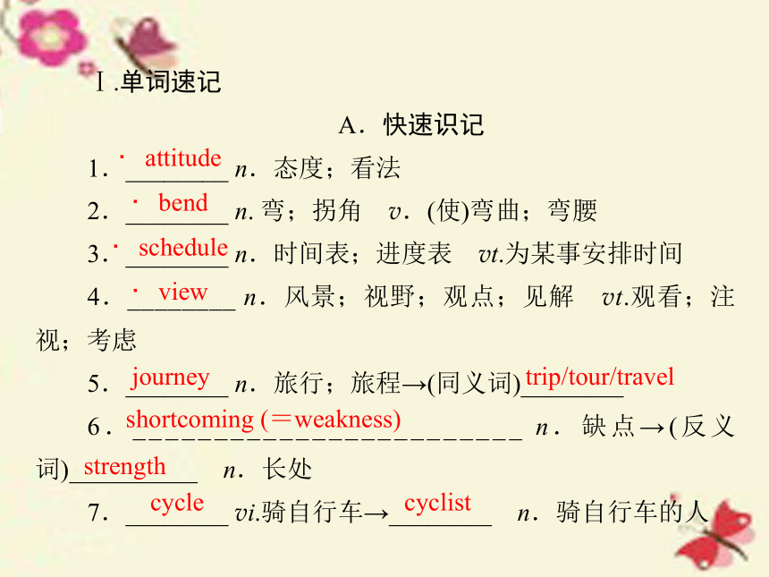 【走向高考】2017年高考英语一轮复习 第一部分 基础知识聚焦 Unit 3 Travel journal课件 新人教版必修1