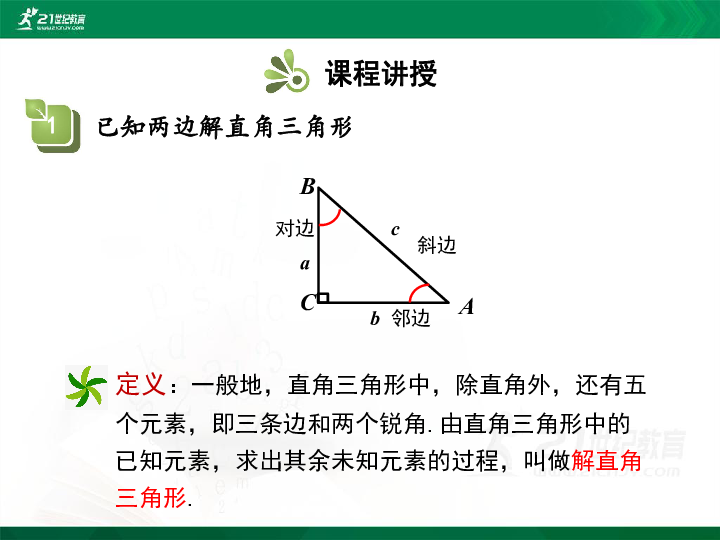 28.2.1解直角三角形 课件