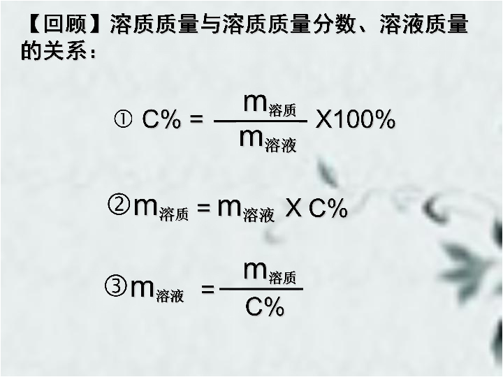 粤教版九下化学 7.3溶解浓稀的表示 课件（15张PPT）