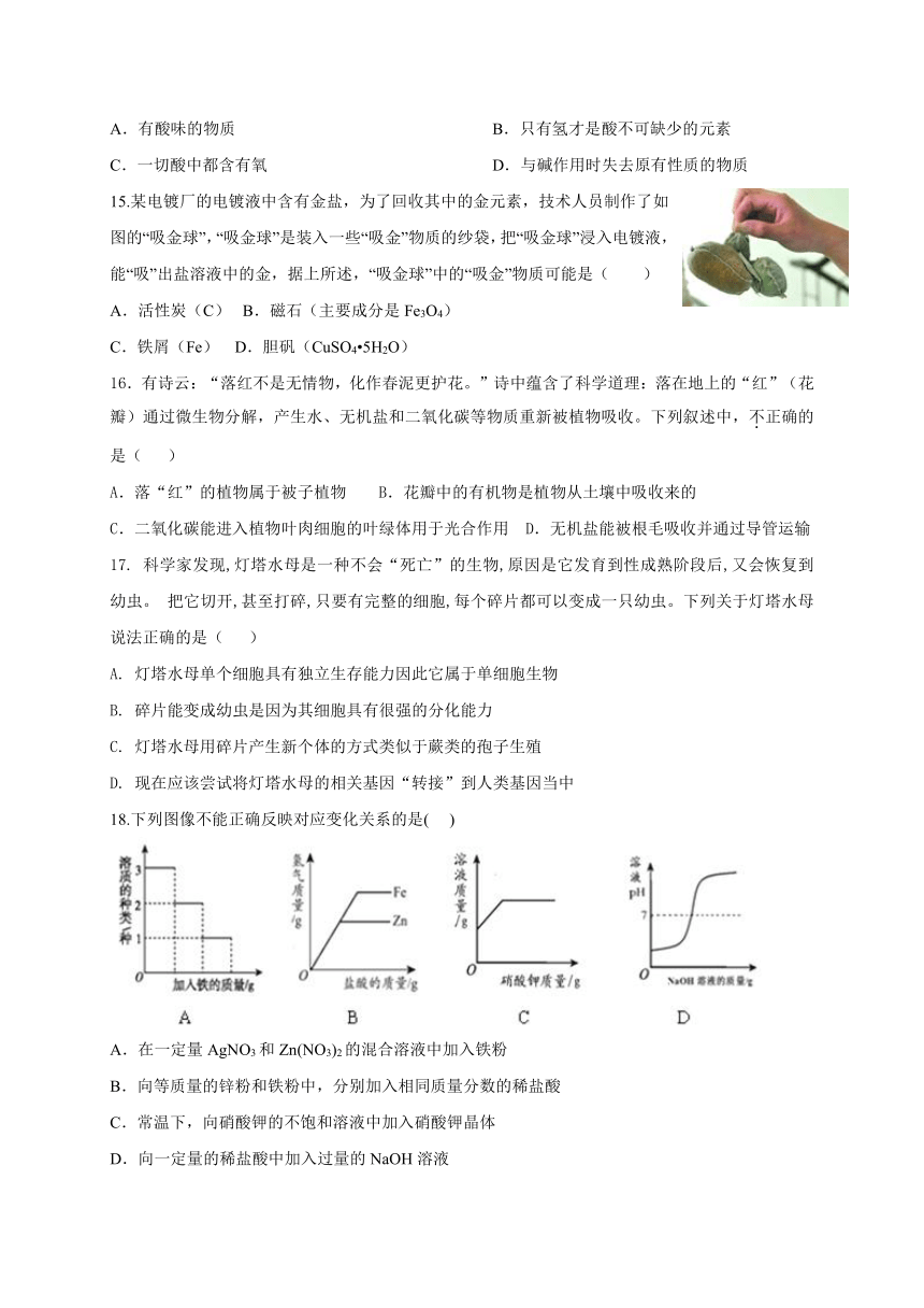 浙江省杭州市2017届九年级招生考试全真模拟科学试题卷(二模)