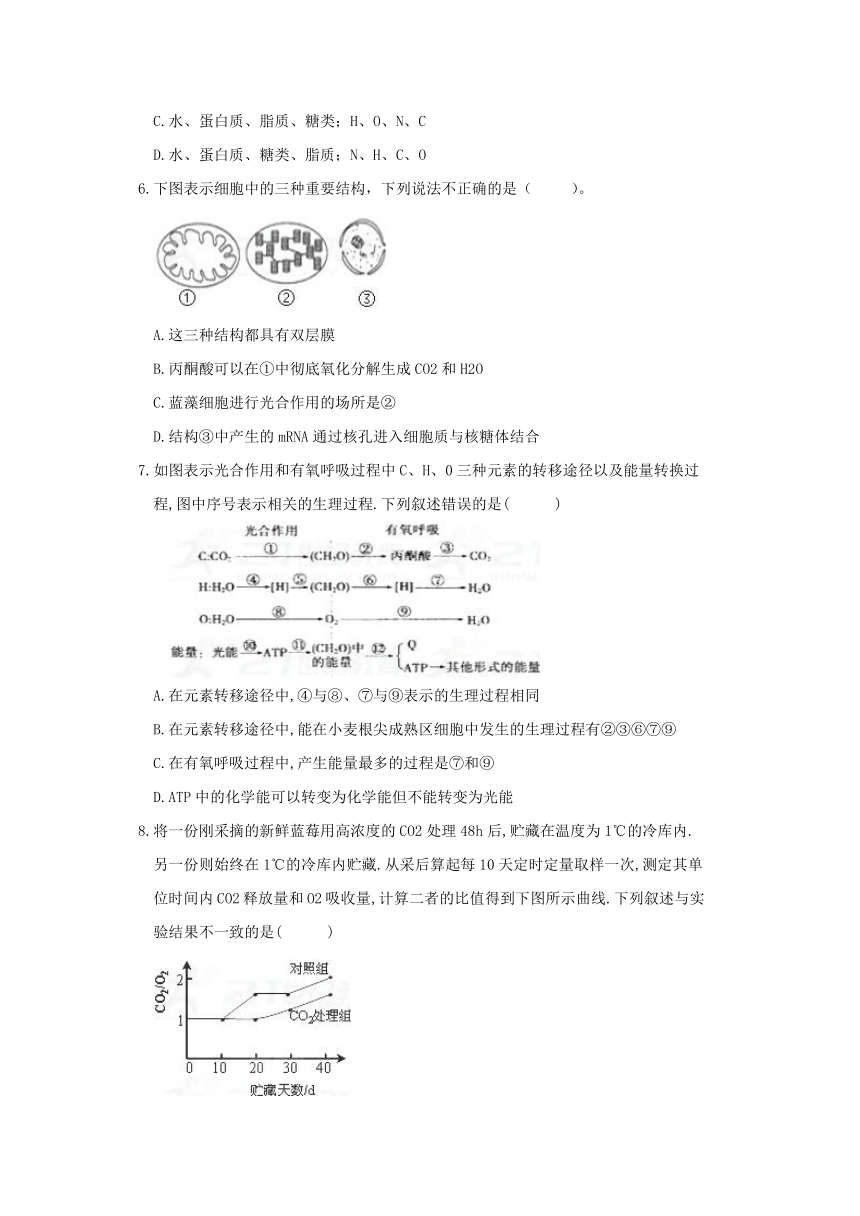 山西省怀仁县第八中学2018届高三上学期期中考试生物试题