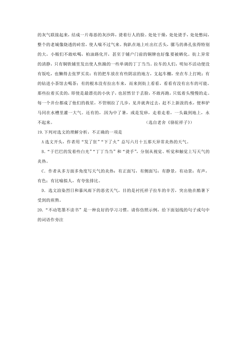 2012年中考语文精析系列—— 黄冈卷