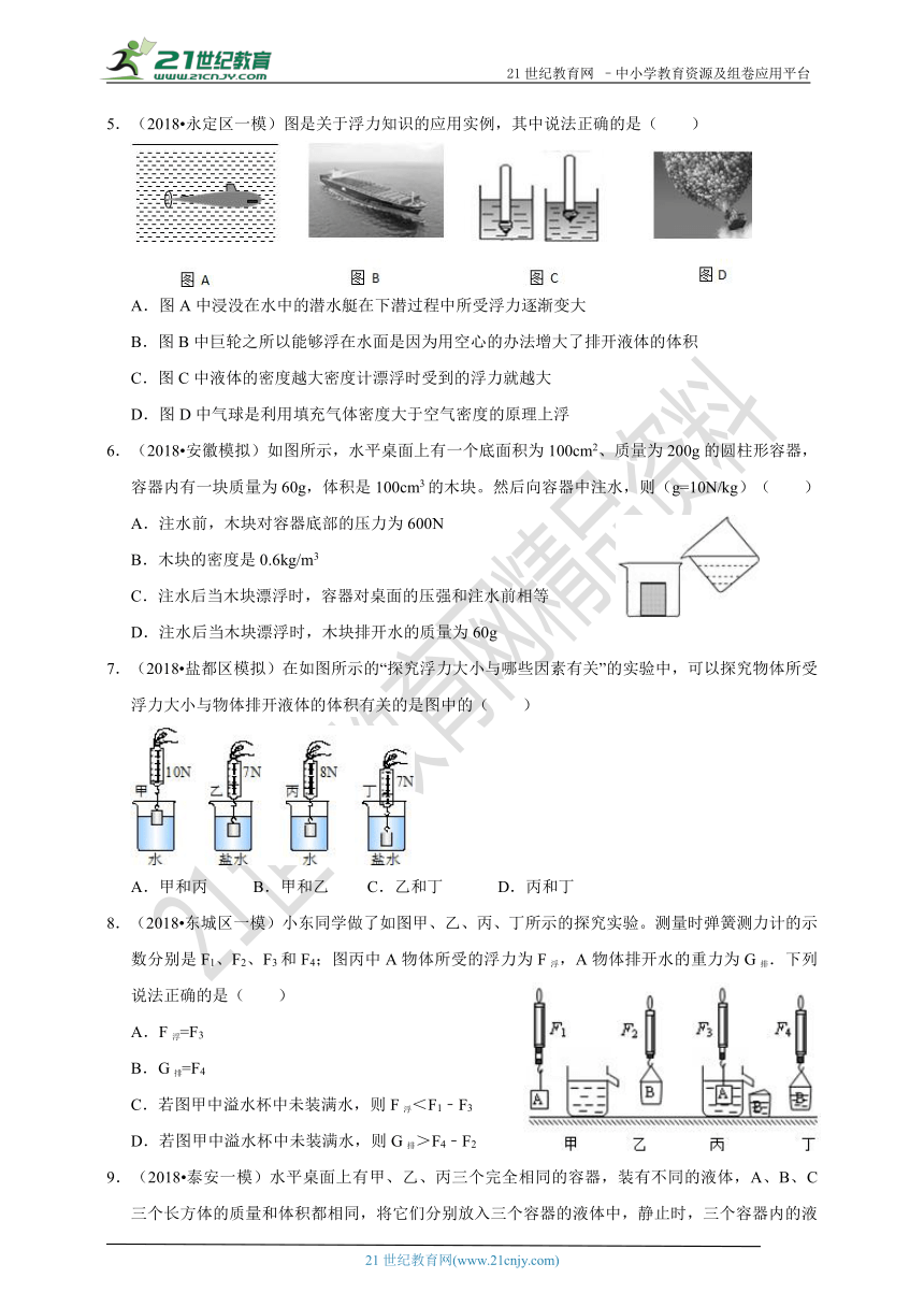 3.3 阿基米德原理 同步练习（含解析）