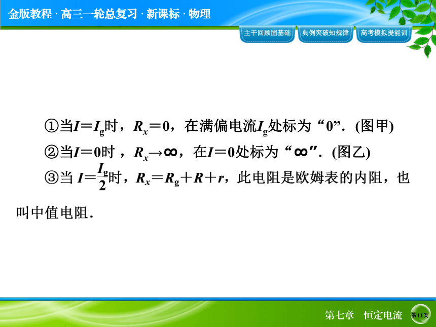 2015届《金版教程》高考物理大一轮总复习配套实验专题精讲：实验十　练习使用多用电表（70张ppt）