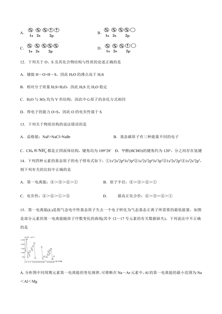 2021届高考化学一轮复习原子结构与性质专题测试卷【含答案】